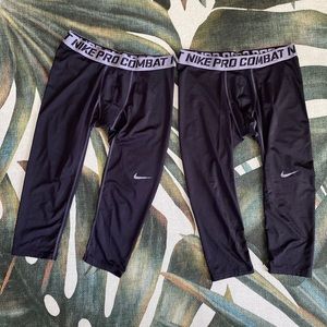 2 Nike Combat 3/4 length compression pants
